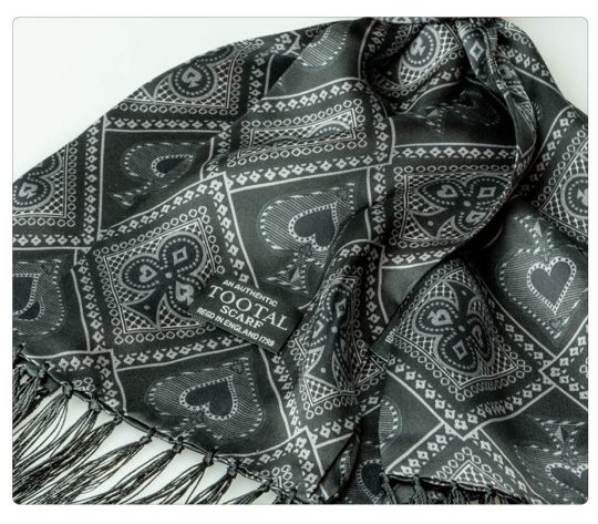Tootal Black Ace of Spades Silk Scarf - Image 3