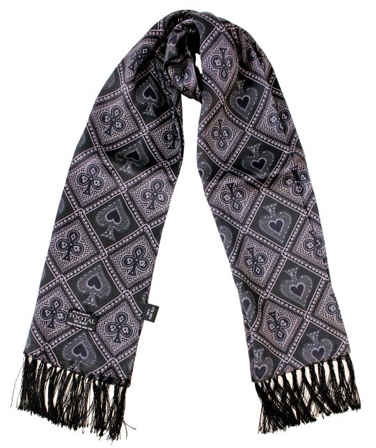 Tootal Black Ace of Spades Silk Scarf - Image 2