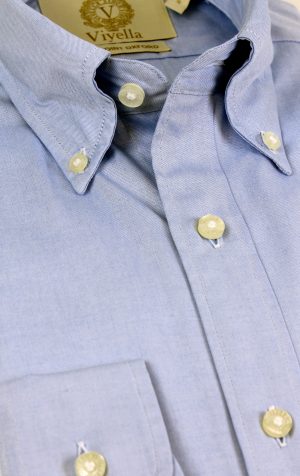 Viyella Blue Pinpoint Oxford Button Down Shirt