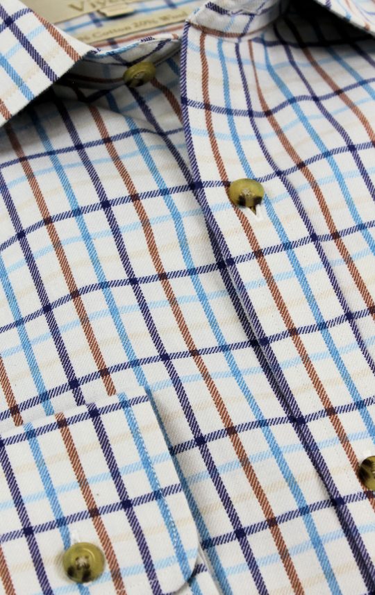 Viyella 80/20 Ice Blue Tattersall Check Classic Fit Shirt