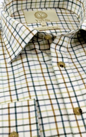 Viyella 80/20 Brunswick Green Tattersall Check Classic Fit Shirt