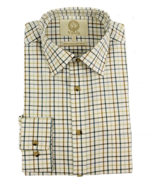 Viyella 80/20 Brunswick Green Tattersall Check Classic Fit Shirt - Image 4