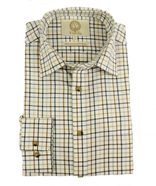 Viyella 80/20 Brunswick Green Tattersall Check Classic Fit Shirt - Image 3