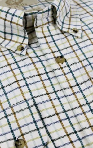Viyella 80/20 Brunswick GreenTattersall Check Classic Fit Shirt with Button Down Collar