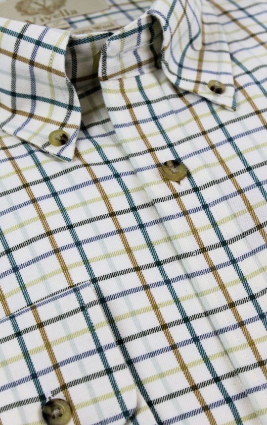 Viyella 80/20 Brunswick GreenTattersall Check Classic Fit Shirt with Button Down Collar