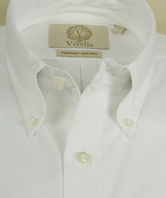 Viyella White Pinpoint Oxford Button Down Shirt - Image 2
