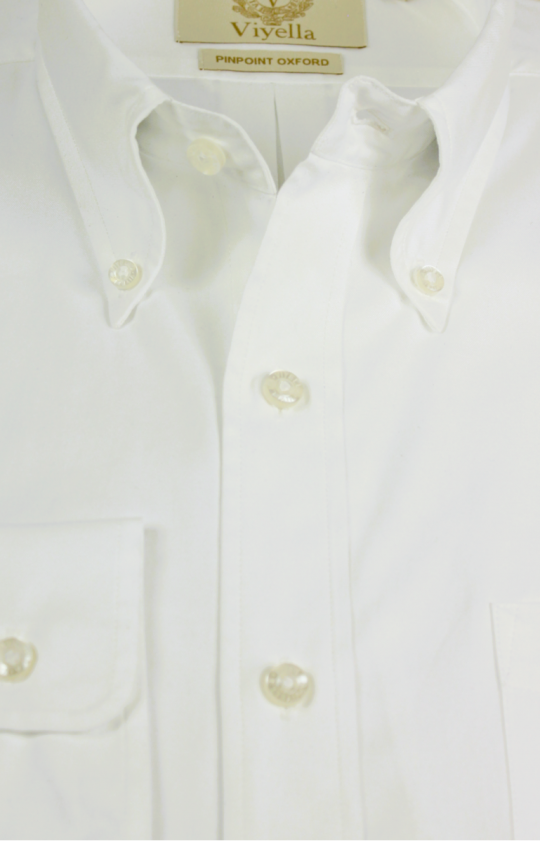 Viyella White Pinpoint Oxford Button Down Shirt - Image 4