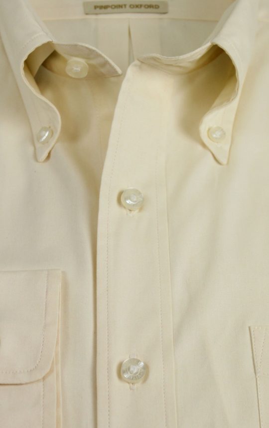 Viyella Cream Pinpoint Oxford Button Down Shirt - Image 3