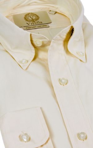 Viyella Cream Pinpoint Oxford Button Down Shirt