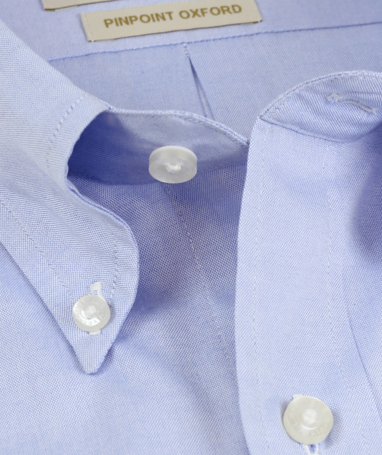 Viyella Blue Pinpoint Oxford Button Down Shirt - Image 2