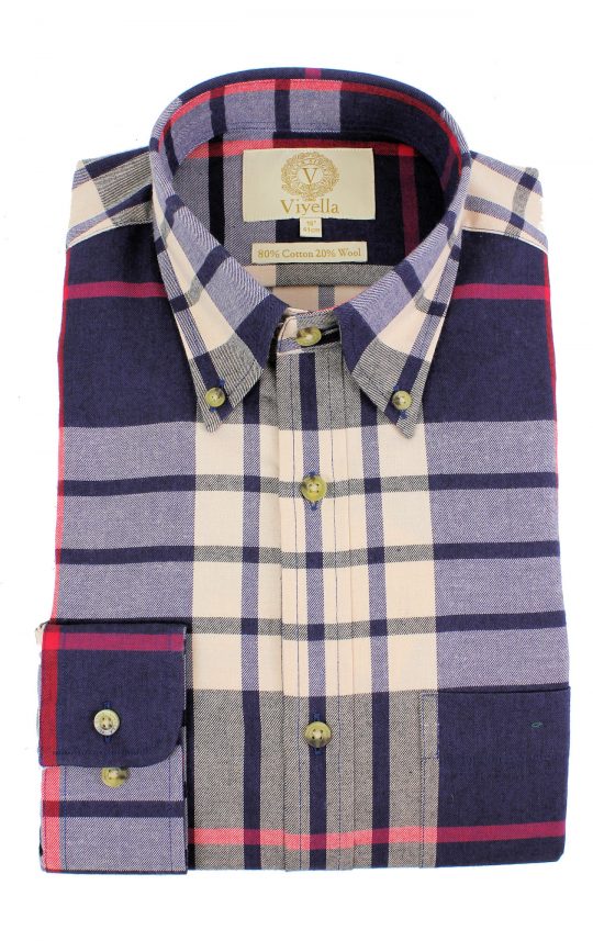 Viyella 80/20 House Check Large Tartan Classic Fit Shirt with Button Down Collar - Image 3