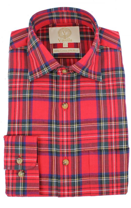 Viyella 80/20 Royal Stewart Tartan Classic Fit Shirt - Image 3