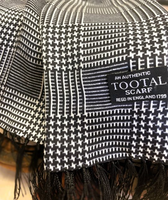 Tootal Black Prince of Wales Silk Scarf