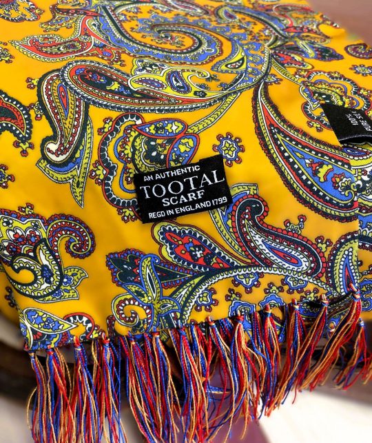 Tootal Butterscotch Swirl Paisley Silk Scarf
