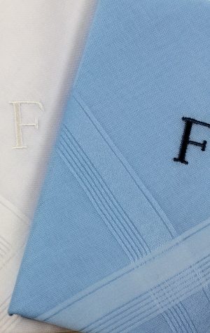 Mens Cotton Pyramid Initial 2 Pack Handkerchiefs