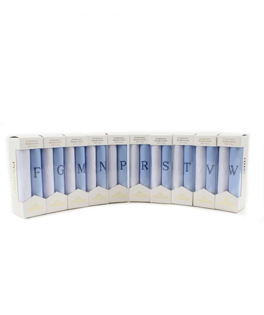 Mens Cotton Pyramid Initial 2 Pack Handkerchiefs
