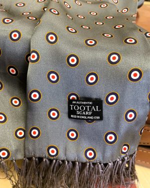 Tootal Gunmetal Target Silk Scarf