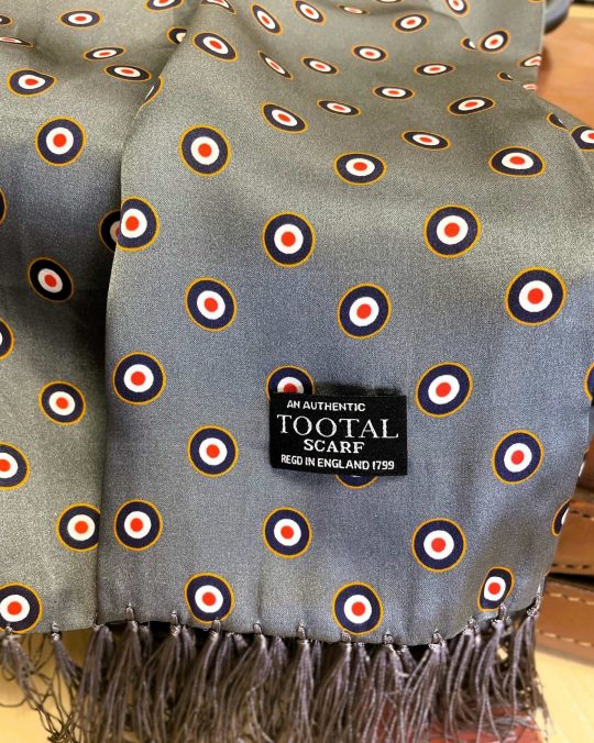 Tootal Gunmetal Target Silk Scarf