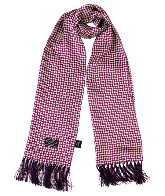 Tootal Burgundy Dogtooth Silk Scarf - Image 3