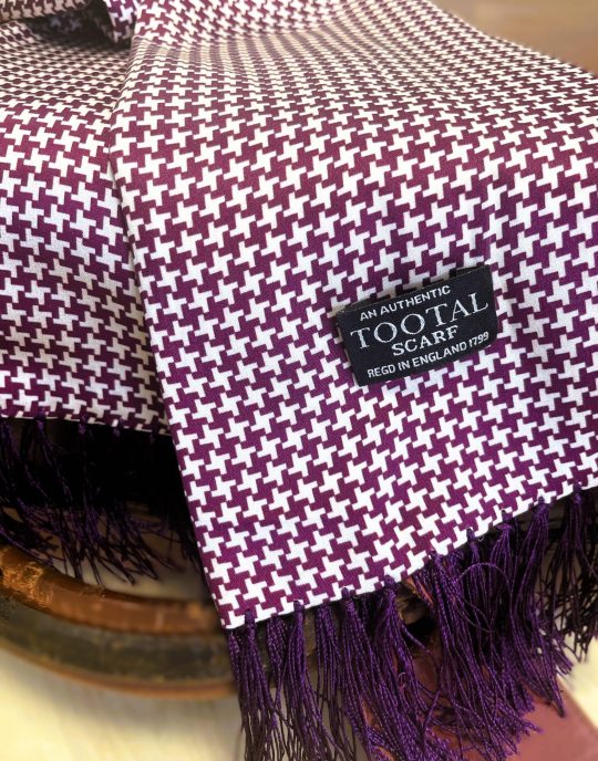 Tootal Burgundy Dogtooth Silk Scarf - Image 2