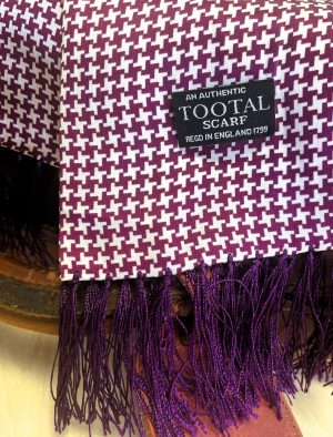 Tootal Burgundy Dogtooth Silk Scarf
