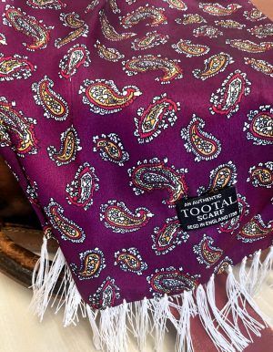 Tootal Bordeaux Paisley Silk Scarf