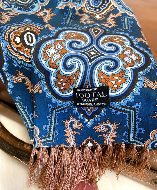 Tootal Ocean Blue Medallion Silk Scarf - Image 2