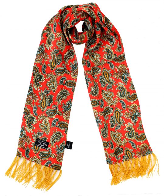 Tootal Scooter Red Paisley Silk Scarf - Image 3