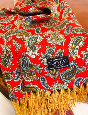Tootal Scooter Red Paisley Silk Scarf