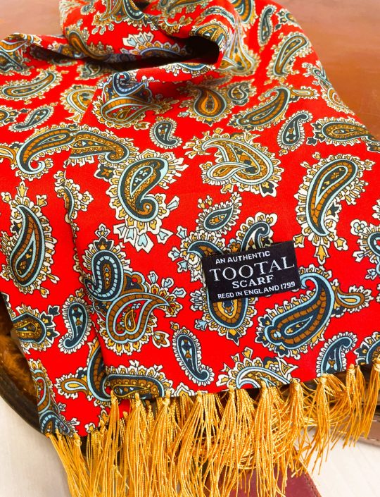 Tootal Scooter Red Paisley Silk Scarf