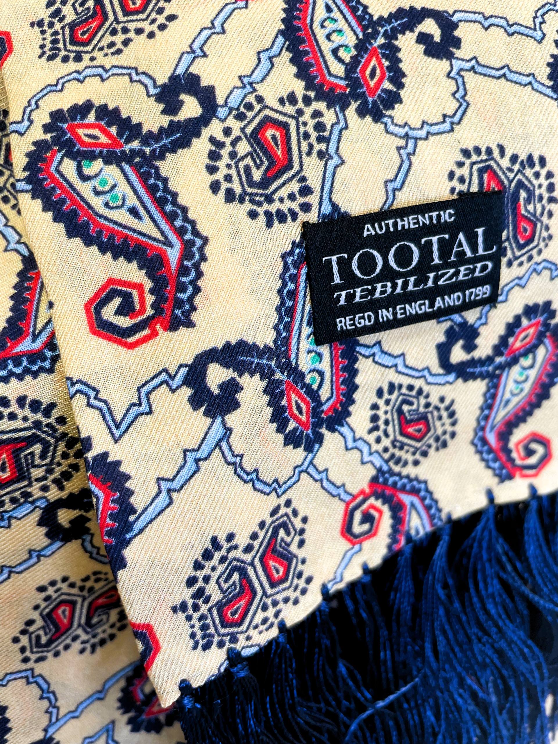 Tootal Lemon Angular Paisley Fringed Rayon Scarf