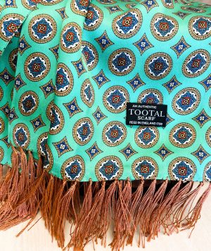 Tootal Green Circle Silk Scarf