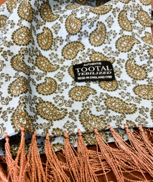 Tootal Sky Blue Paisley Rayon Scarf