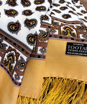 Tootal Mustard Paisley with Border Rayon Scarf