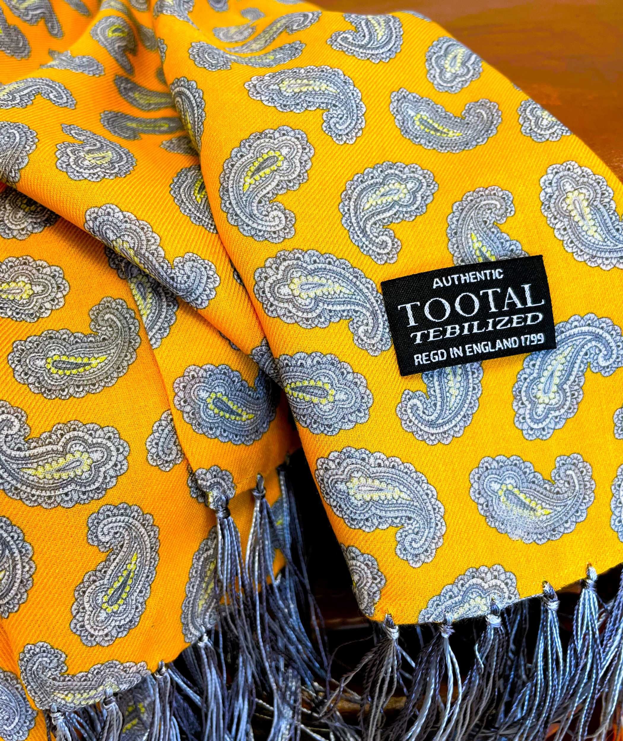 Tootal Gold Paisley Rayon Scarf