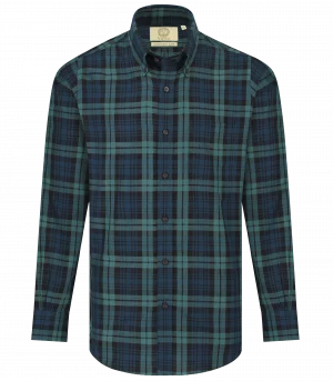 Viyella Tropical Cotton Wool Blend Blackwatch Tartan Shirt