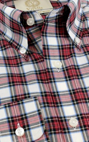 Viyella Tropical Cotton Wool Blend Dress Stewart Tartan Shirt