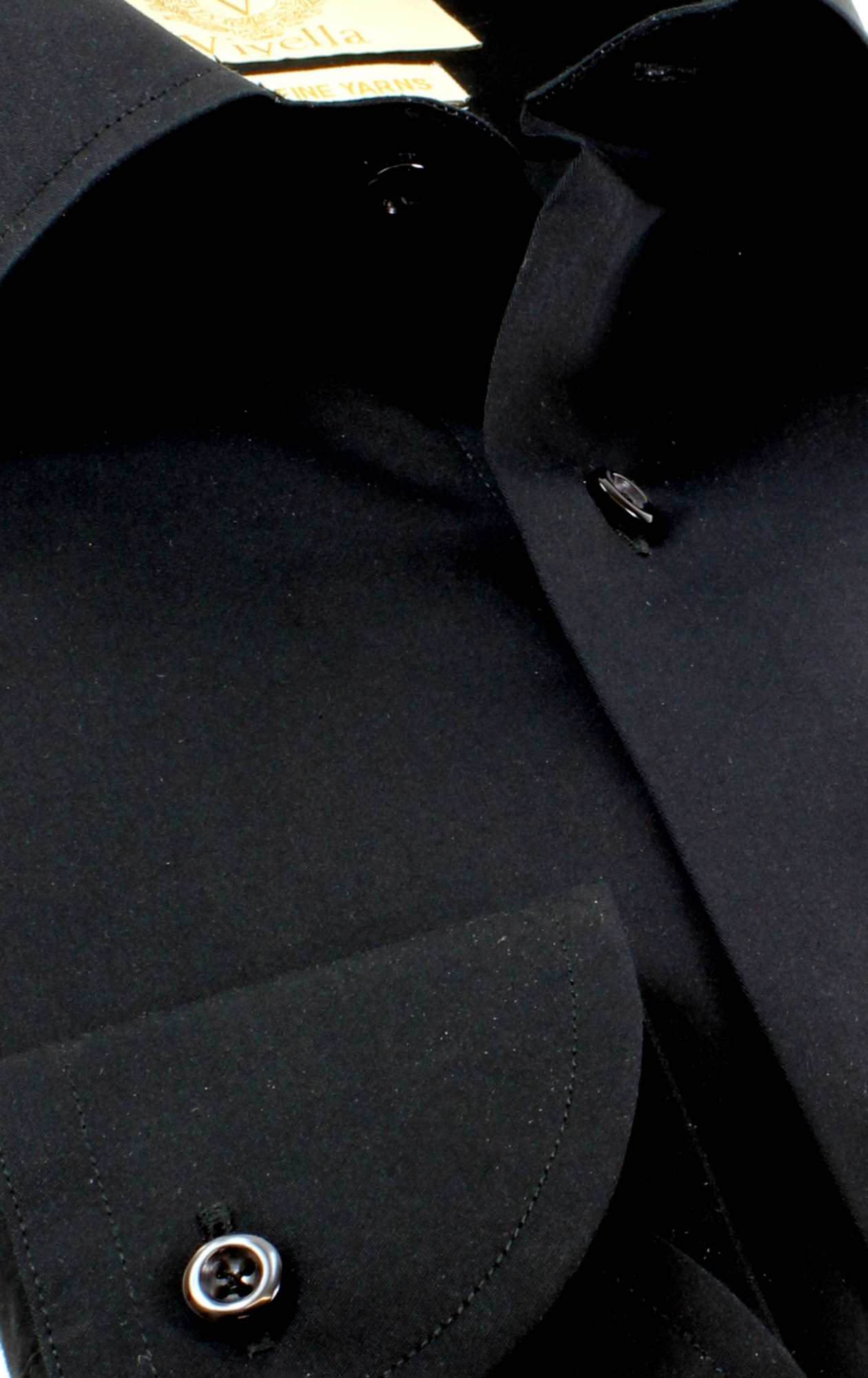 Viyella Black Tailored Fit Cotton Formal Shirt
