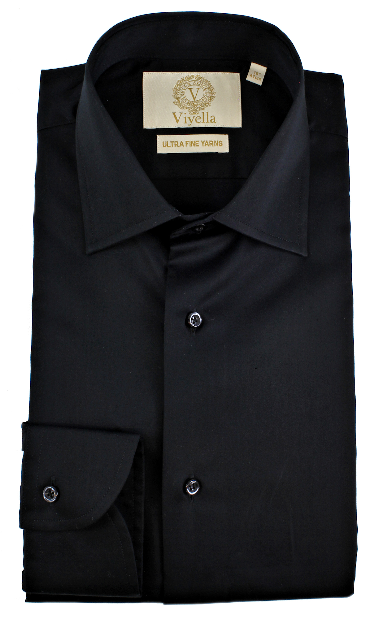 Viyella Black Tailored Fit Cotton Formal Shirt - Image 2