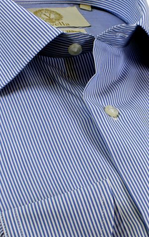 Viyella Blue Bengal Stripe Fit Cotton Formal Shirt