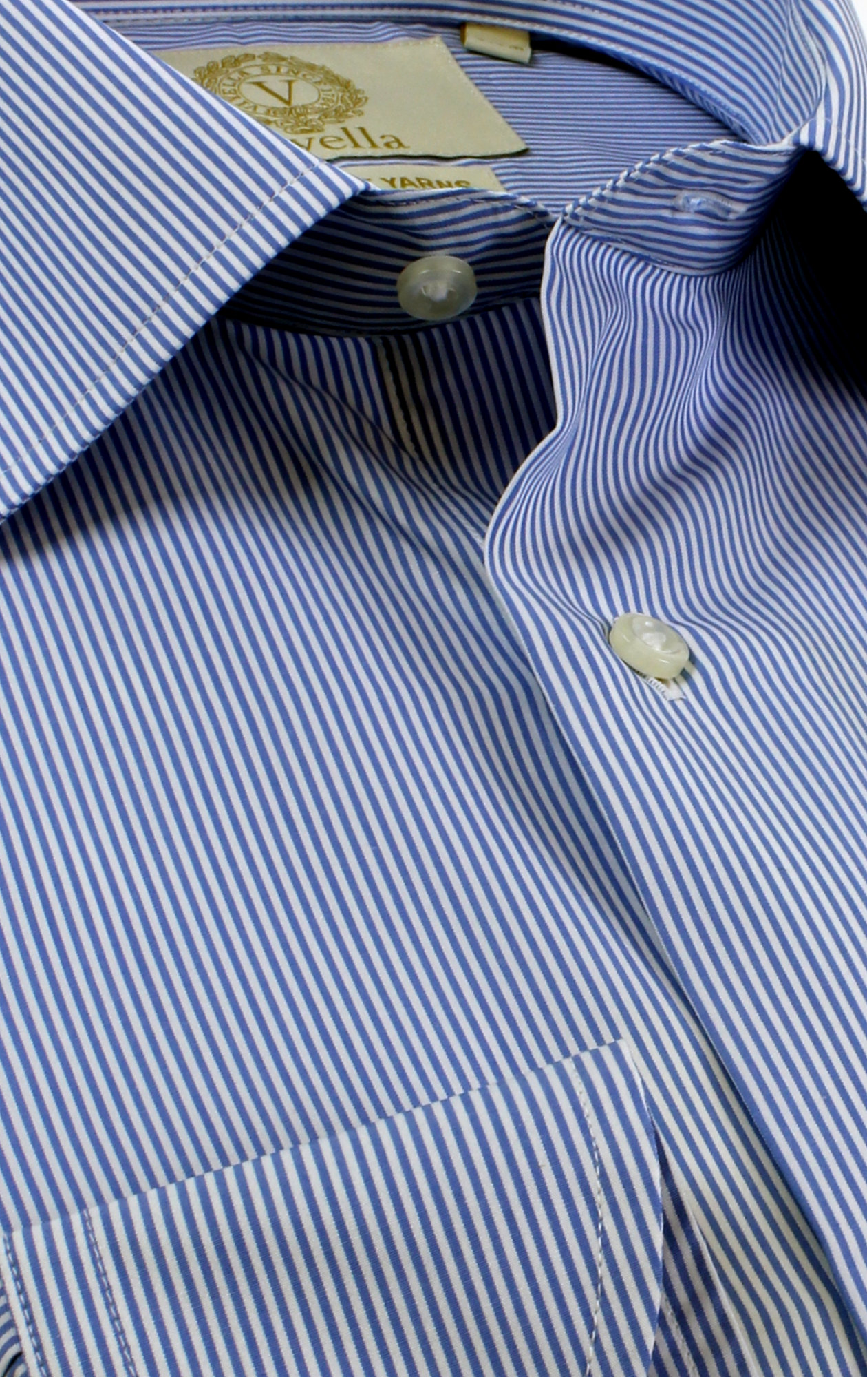 Viyella Blue Bengal Stripe Fit Cotton Formal Shirt