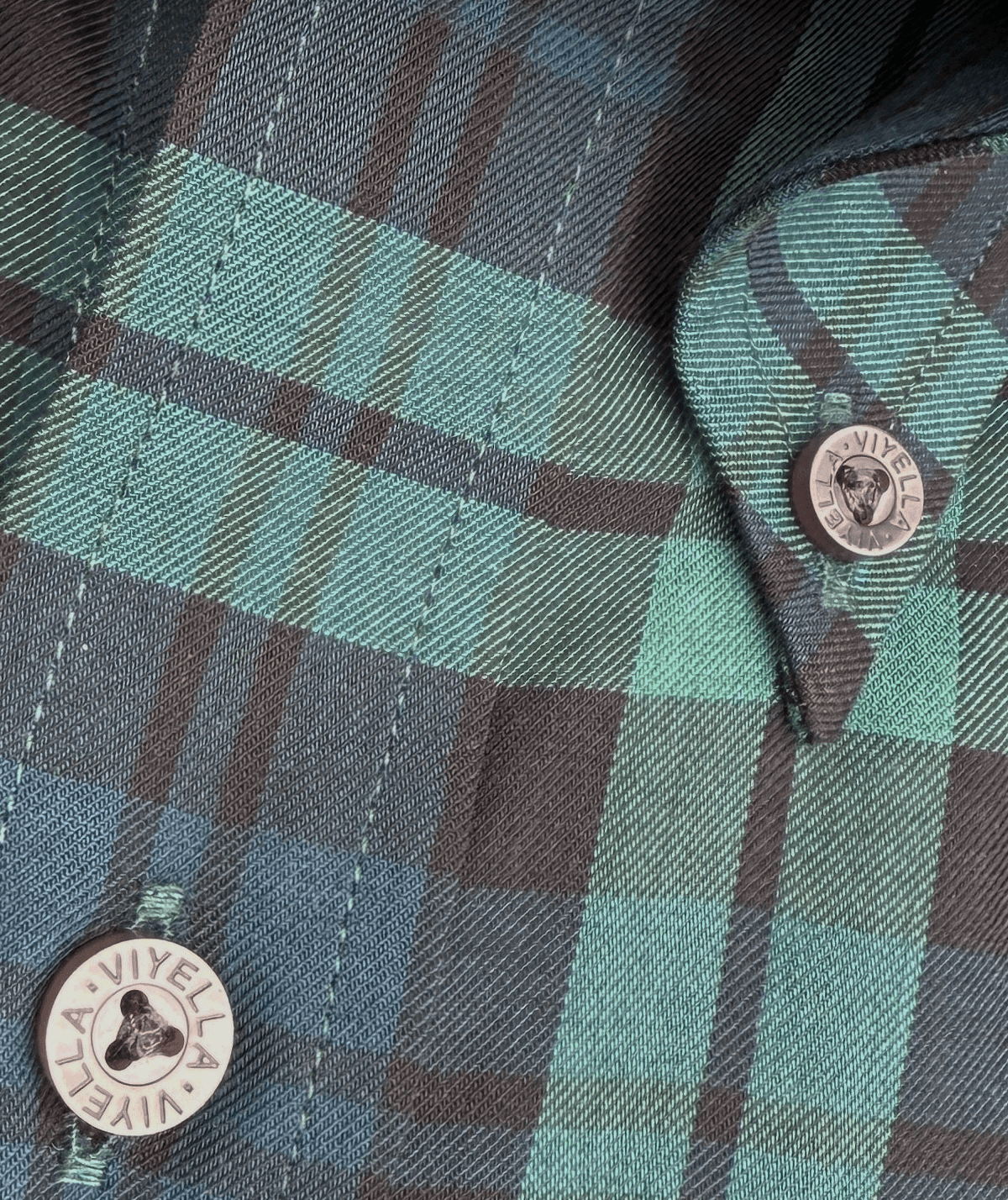 Viyella Tropical Cotton Wool Blend Blackwatch Tartan Shirt - Image 3
