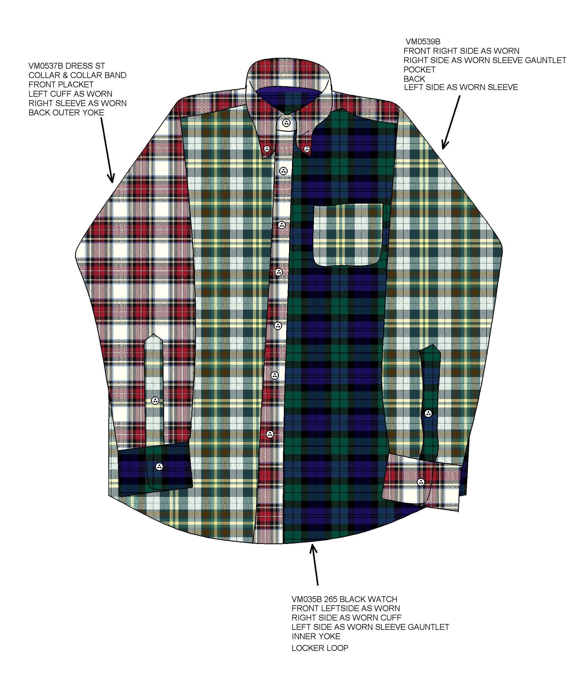 Viyella Tropical Cotton Wool Blend Multi Tartan Patchwork Shirt - Image 5