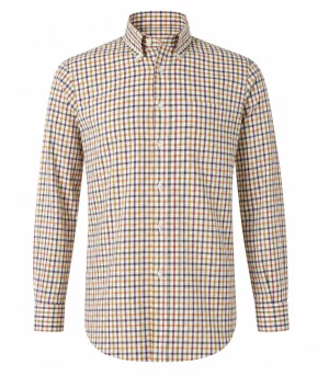 Viyella Tropical Cotton Wool Blend Multicoloured Tattersall Shirt