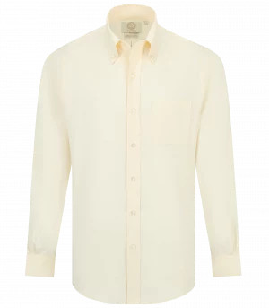 Viyella Cream Pinpoint Oxford Button Down Shirt