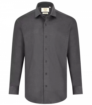 Viyella Knitted Pique Charcoal Shirt