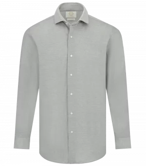 Viyella Knitted Pique Light Grey Shirt