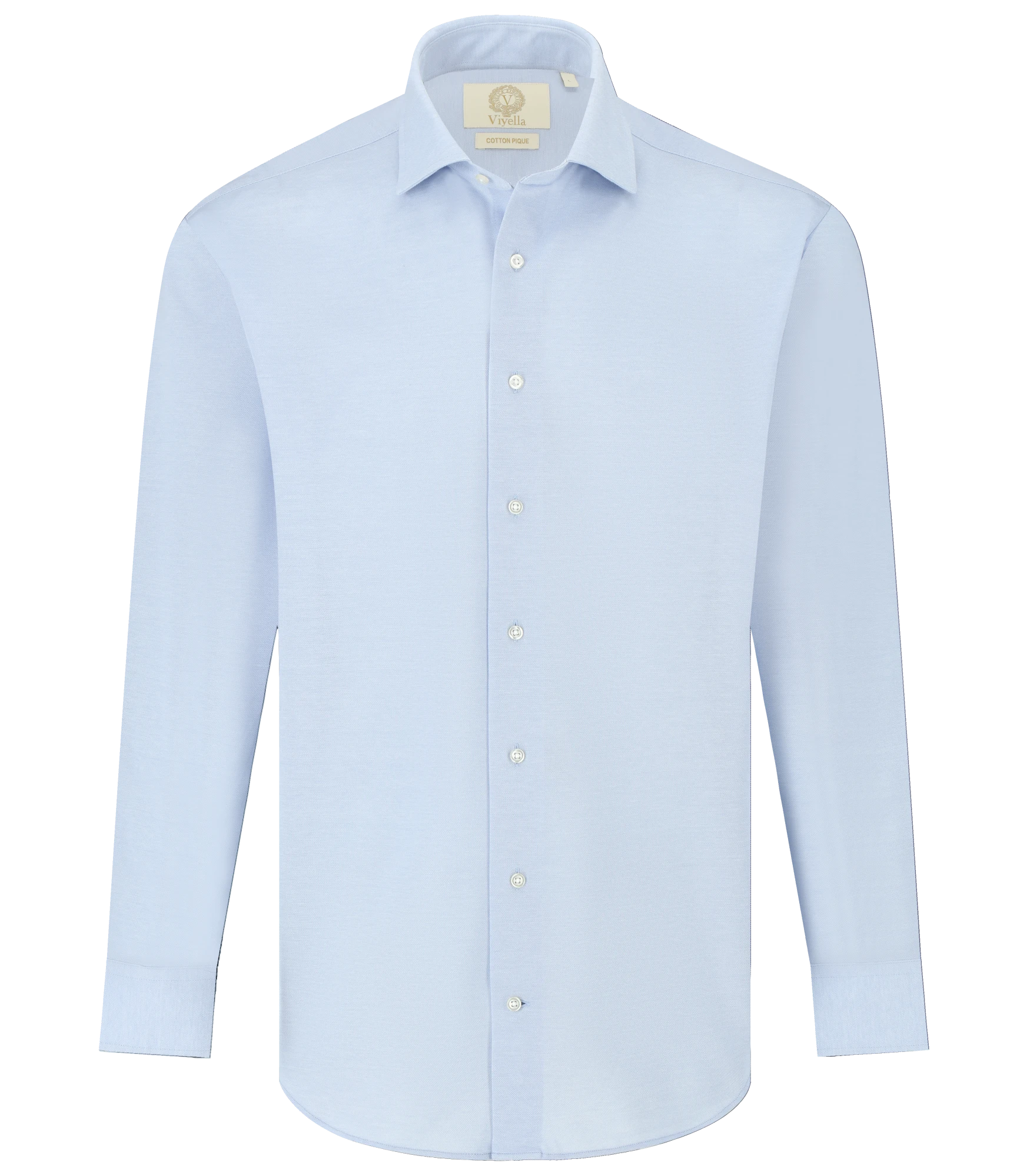 Viyella Knitted Piqué Sky Blue Shirt